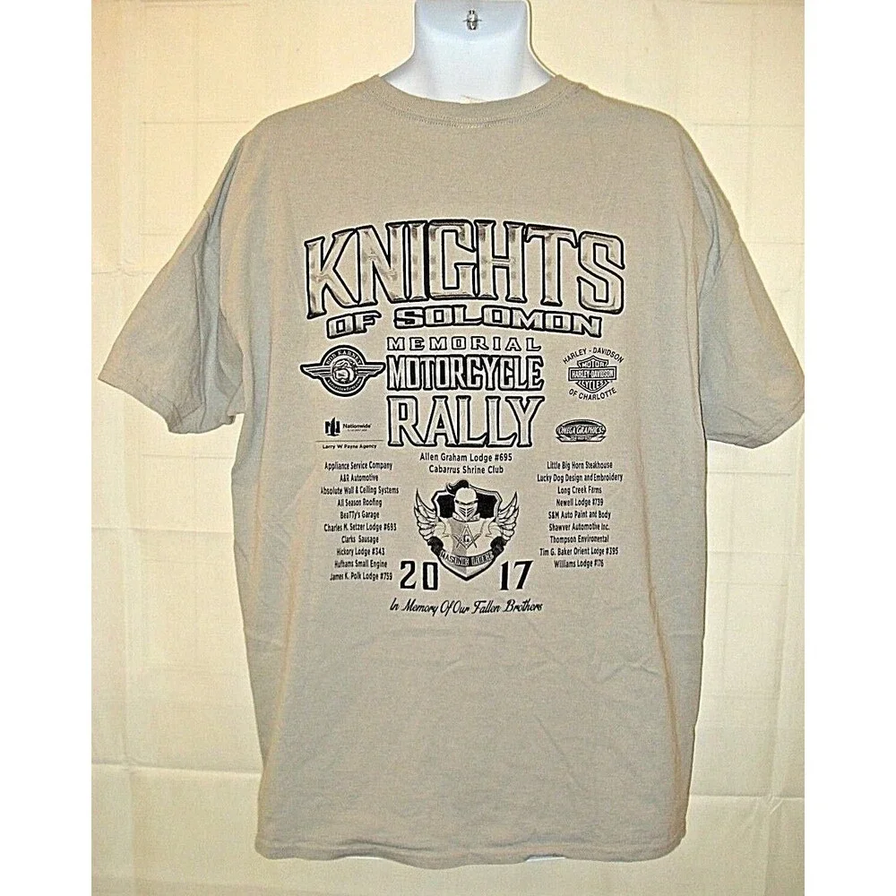 Harley Davidson T Shirt Knights Of Solomon Memorial Motorcycle Rally Mens XL